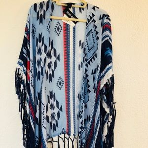 Steve Madden Fringed Kimono (NWT)